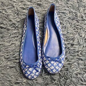 Talbots Blue Fish Print Ballet Flats Size 9